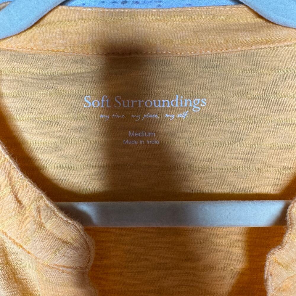 Soft Surroundings Orange Floral Embroidered Tunic - Medium - Picture 3 of 6
